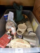 Box containing Shaving Mugs - Wade Ashtray etc