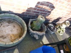 Concrete Garden Ornaments Including Bird Bath