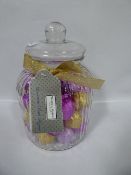 * WINTER IN VENICE GLASS CLOCHE CONTAINING BATH FIZZERS