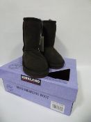 *Pair of Sheepskin Boots Size 2 - Chocolate