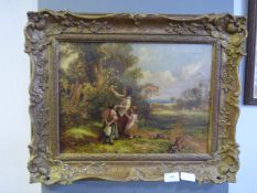 Chocolate Box Scene Oil Painting in Ornate Frame
