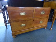 Anglo/Indian Solid Teak Military Chest
