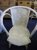 White Painted Basket Chair