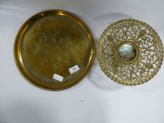 Roll Cast Brass Pedestal Tray & Brass Tray