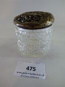 Silver Topped Glass Dressing Table Box