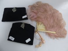 *2 Vintage Handbags & Fan