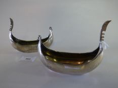 2 Silver Viking Ships 75 Grams Each
