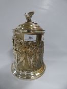 Silver Plated Biscuit Barrel with Figural Decoration