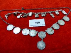 2 Silver Charm Bracelets