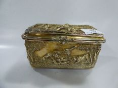 Silver Plated Casket with Hunting Decoration in Relief