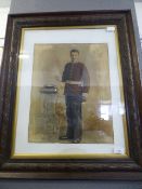 Oak Framed Photograph of a Military Man
