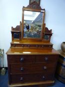 Mahogany Victorian Mirrored Dressing Table