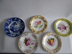 4 Coalport Flower Plates & Blue and White Wedgwood