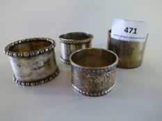 4 Silver Napkin Rings