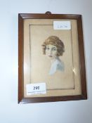 Small Water Colour Depicting a Lady