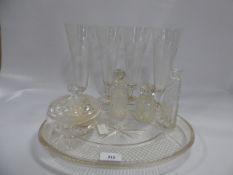 4 Flutes & Cut Glass Dressing Table Set