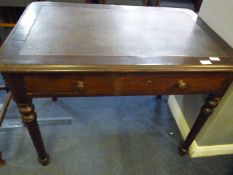 Small Desk with Drawer & Leather Insert Top