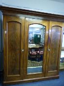 Mahogany Triple Wardrobe