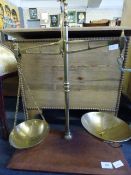 Large Brass Set of Scales on Wood Base