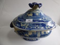 Large Blue and White Tureen