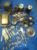 Box of Silver Plated Tea Sets etc