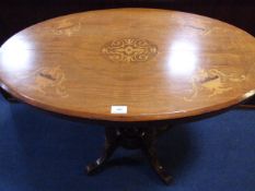 Walnut Inlaid Occasional Table