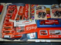 Tray containing Coca Cola Themed Vehicles