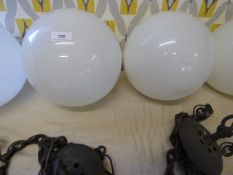 Pair of Opaque Pendant Light Fittings