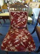 Walnut Framed Upholstered Chair