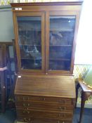 Mahogany Banded Bureau Bookcase