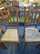 Pair of Inlaid Backed Bergere Seated Chairs