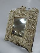 Silver Plated Dressing Table Mirror with Cherub Decoration