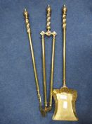 Set of 3 Brass Fire Irons