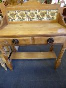 Tile Backed Pine Wash Stand