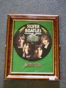 Framed Silver Beatles Record