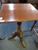 Square Topped Mahogany Pedestal Table