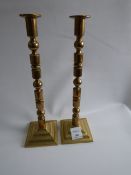 Large Pair of Brass Candlesticks
