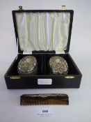 A Pair of Silver Topped Hair Brushes