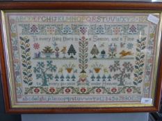 Modern Needlework Sampler Dated 1993