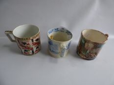 3 Staffordshire Mugs - 1 With Frog