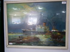 Oil on Board of a Maritime Scene