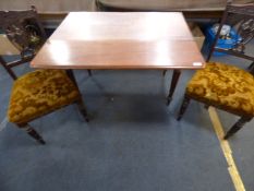 Mahogany Drop Leaf Table with 2 Carved Backed Dining Chairs
