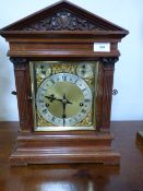 Mahogany Mantel Clock with Brass Face