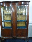 Mahogany Bow Fronted Display Cabinet