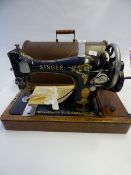 Wooden Cased Singer Sewing Machine
