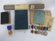 RAF Air Gunner Medals - Flying Log Book - Service Book & Related Ephemera
