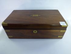 Rose Wood and Brass Bound Writing Box