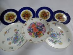 3 Large Royal Albert Plates & 4 Ainsley Plates