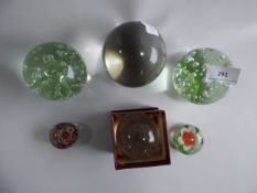 Pair of Glass Dumps Paper Weights etc