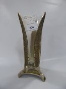 Silver Plated Glass Vase with Leaf Mounts